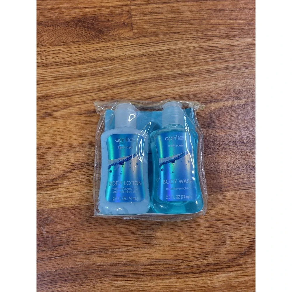 April Bath & Shower Fresh Scent Travel Set Lotion & Body Wash
